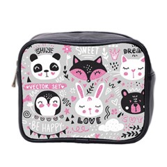 Big-set-with-cute-cartoon-animals-bear-panda-bunny-penguin-cat-fox Mini Toiletries Bag (two Sides) by Salman4z