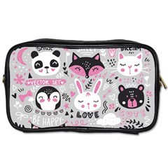 Big-set-with-cute-cartoon-animals-bear-panda-bunny-penguin-cat-fox Toiletries Bag (two Sides) by Salman4z