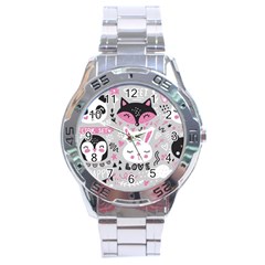 Big-set-with-cute-cartoon-animals-bear-panda-bunny-penguin-cat-fox Stainless Steel Analogue Watch by Salman4z