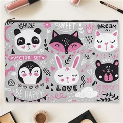 Big-set-with-cute-cartoon-animals-bear-panda-bunny-penguin-cat-fox Cosmetic Bag (xxxl) by Salman4z