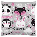 Big-set-with-cute-cartoon-animals-bear-panda-bunny-penguin-cat-fox Large Premium Plush Fleece Cushion Case (Two Sides) Front