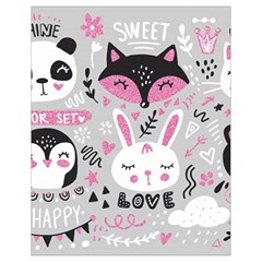 Big-set-with-cute-cartoon-animals-bear-panda-bunny-penguin-cat-fox Drawstring Bag (small) by Salman4z