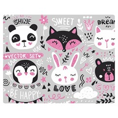 Big-set-with-cute-cartoon-animals-bear-panda-bunny-penguin-cat-fox Premium Plush Fleece Blanket (medium) by Salman4z