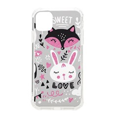 Big-set-with-cute-cartoon-animals-bear-panda-bunny-penguin-cat-fox Iphone 11 Tpu Uv Print Case by Salman4z