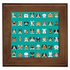 Different-type-vector-cartoon-dog-faces Framed Tile by Salman4z