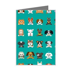 Different-type-vector-cartoon-dog-faces Mini Greeting Card by Salman4z