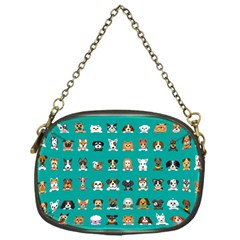 Different-type-vector-cartoon-dog-faces Chain Purse (one Side) by Salman4z