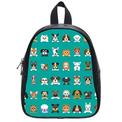 Different-type-vector-cartoon-dog-faces School Bag (small)