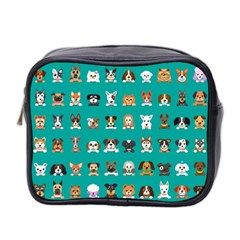 Different-type-vector-cartoon-dog-faces Mini Toiletries Bag (two Sides)