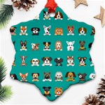 Different-type-vector-cartoon-dog-faces Ornament (Snowflake) Front