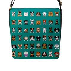 Different-type-vector-cartoon-dog-faces Flap Closure Messenger Bag (l) by Salman4z