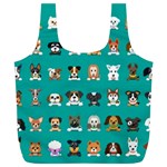 Different-type-vector-cartoon-dog-faces Full Print Recycle Bag (XL) Front