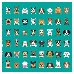 Different-type-vector-cartoon-dog-faces Wooden Puzzle Square by Salman4z