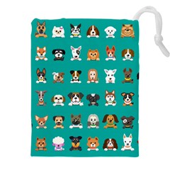 Different-type-vector-cartoon-dog-faces Drawstring Pouch (5xl)