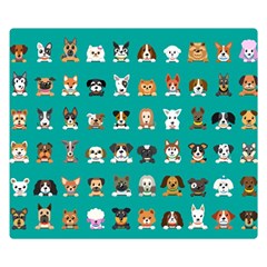 Different-type-vector-cartoon-dog-faces Premium Plush Fleece Blanket (small) by Salman4z