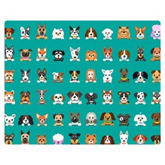 Different-type-vector-cartoon-dog-faces Premium Plush Fleece Blanket (medium) by Salman4z