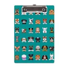 Different-type-vector-cartoon-dog-faces A5 Acrylic Clipboard by Salman4z