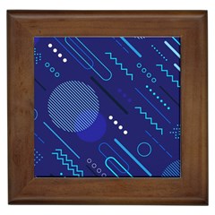 Classic-blue-background-abstract-style Framed Tile by Salman4z