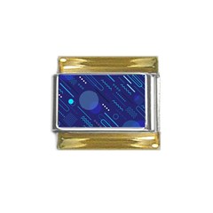 Classic-blue-background-abstract-style Gold Trim Italian Charm (9mm) by Salman4z