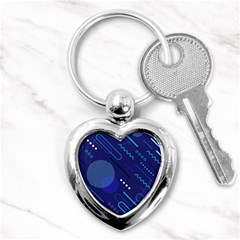 Classic-blue-background-abstract-style Key Chain (heart) by Salman4z