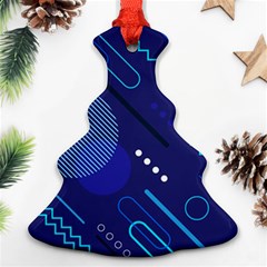 Classic-blue-background-abstract-style Christmas Tree Ornament (two Sides) by Salman4z