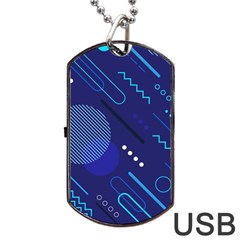 Classic-blue-background-abstract-style Dog Tag Usb Flash (one Side) by Salman4z