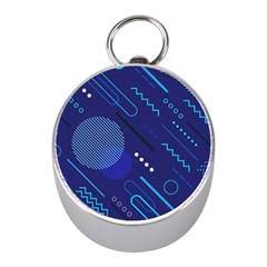 Classic-blue-background-abstract-style Mini Silver Compasses by Salman4z