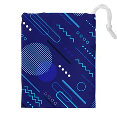 Classic-blue-background-abstract-style Drawstring Pouch (4xl) by Salman4z