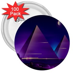 Egyptian-pyramids-night-landscape-cartoon 3  Buttons (100 Pack)  by Salman4z