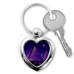 Egyptian-pyramids-night-landscape-cartoon Key Chain (Heart) Front