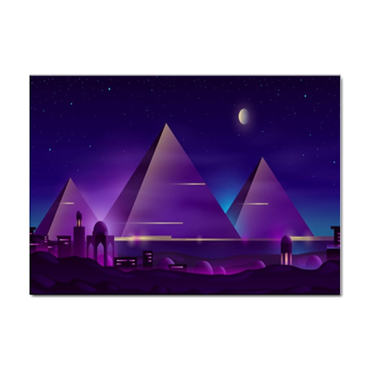 Egyptian-pyramids-night-landscape-cartoon Sticker A4 (100 pack)