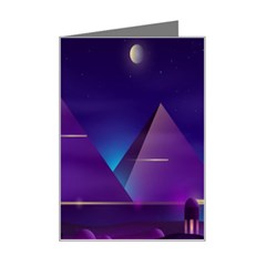 Egyptian-pyramids-night-landscape-cartoon Mini Greeting Card