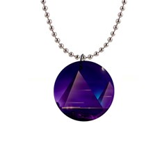 Egyptian-pyramids-night-landscape-cartoon 1  Button Necklace by Salman4z