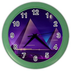 Egyptian-pyramids-night-landscape-cartoon Color Wall Clock by Salman4z