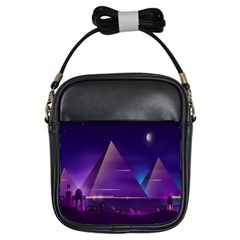 Egyptian-pyramids-night-landscape-cartoon Girls Sling Bag by Salman4z