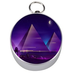 Egyptian-pyramids-night-landscape-cartoon Silver Compasses by Salman4z