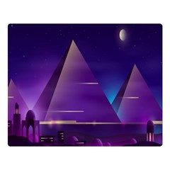 Egyptian-pyramids-night-landscape-cartoon Two Sides Premium Plush Fleece Blanket (large) by Salman4z