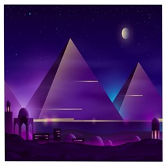 Egyptian-pyramids-night-landscape-cartoon Wooden Puzzle Square by Salman4z