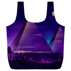 Egyptian-pyramids-night-landscape-cartoon Full Print Recycle Bag (xxxl) by Salman4z