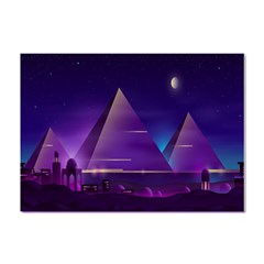 Egyptian-pyramids-night-landscape-cartoon Crystal Sticker (a4) by Salman4z