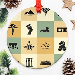 Egyptian-flat-style-icons Ornament (round) by Salman4z