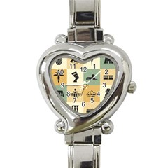 Egyptian-flat-style-icons Heart Italian Charm Watch by Salman4z