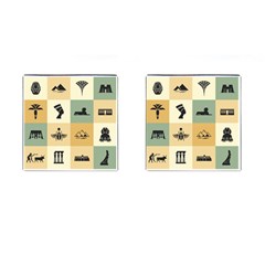 Egyptian-flat-style-icons Cufflinks (square) by Salman4z