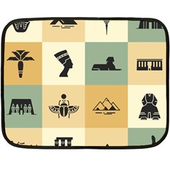 Egyptian-flat-style-icons Two Sides Fleece Blanket (mini) by Salman4z