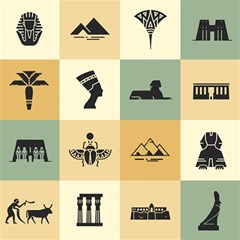 Egyptian-flat-style-icons Play Mat (square) by Salman4z