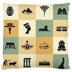 Egyptian-flat-style-icons Large Premium Plush Fleece Cushion Case (two Sides) by Salman4z