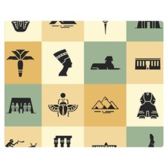 Egyptian-flat-style-icons Two Sides Premium Plush Fleece Blanket (medium) by Salman4z