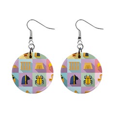 Egypt-icons-set-flat-style Mini Button Earrings by Salman4z