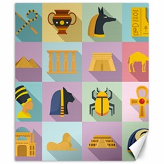 Egypt-icons-set-flat-style Canvas 20  X 24  by Salman4z