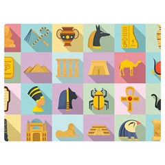 Egypt-icons-set-flat-style Two Sides Premium Plush Fleece Blanket (extra Small) by Salman4z